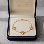 18k Gold Light Weight 3 Clover Bracelet