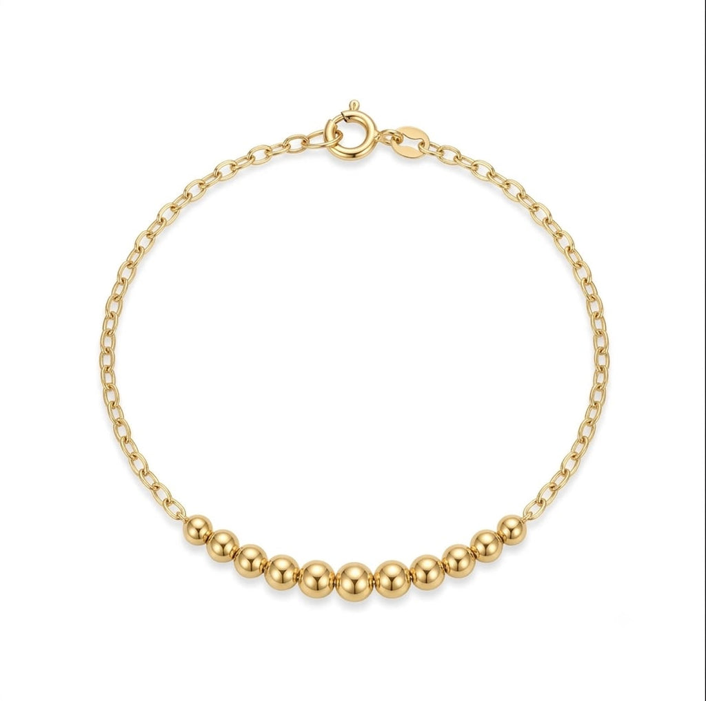 18k Gold Balls with Chain Bracelet