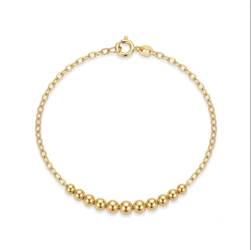 18k Gold Balls with Chain Bracelet - 18k Gold Bracelet - Embellish Gold Jewelry & Diamond