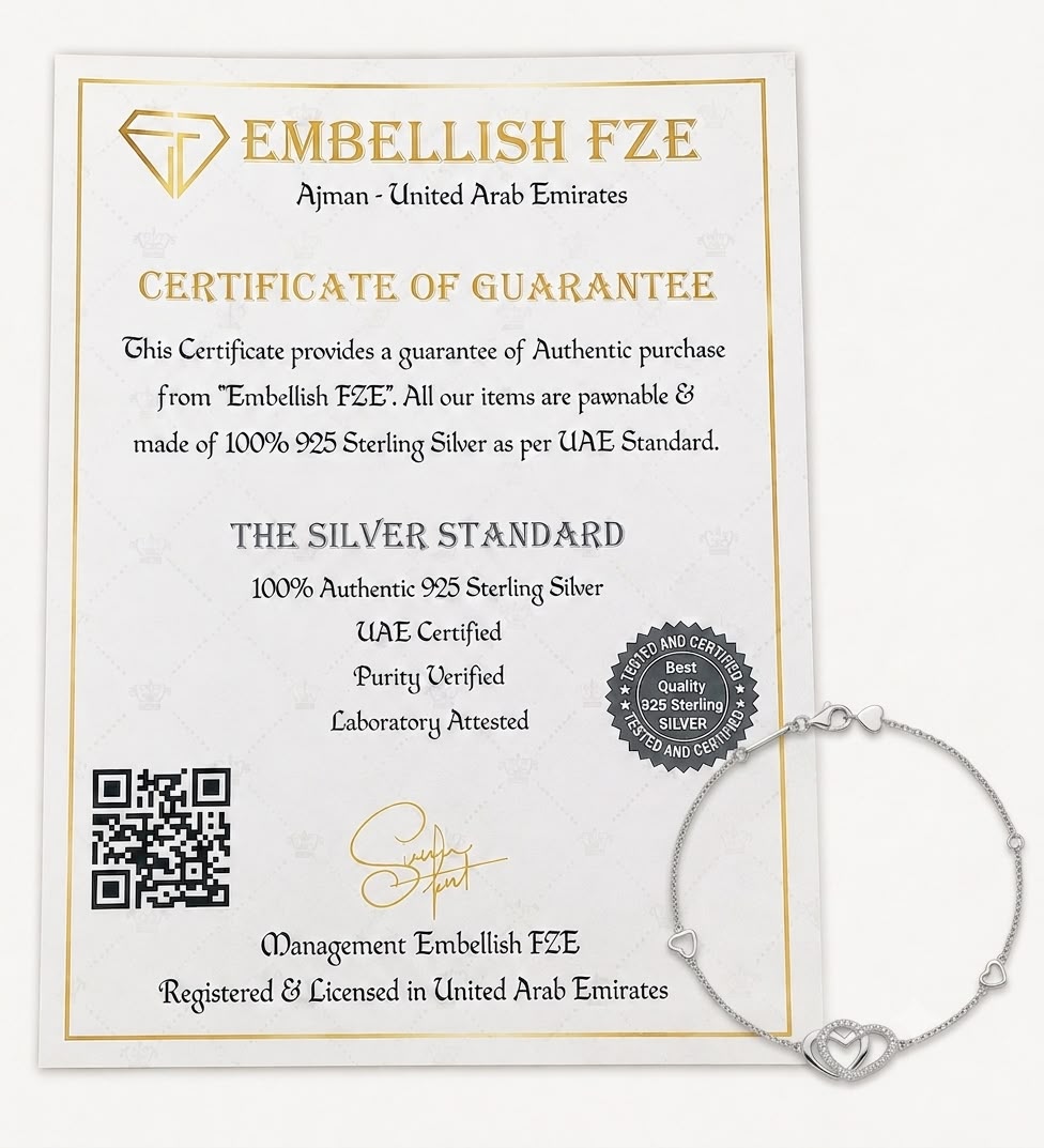 925 Silver Triple Heart Inspired Bracelet