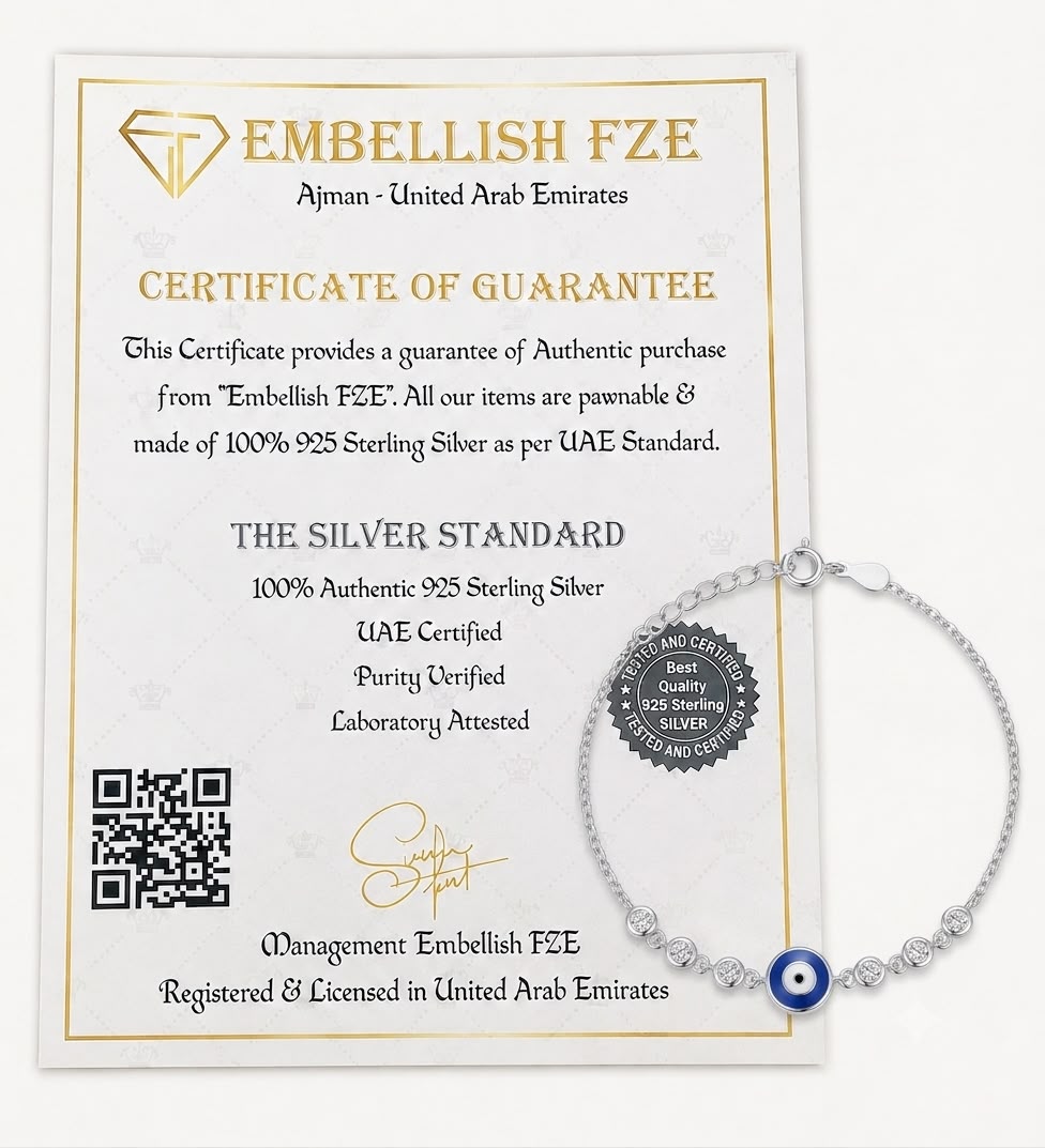 925 Silver Evil Eye Stone Bracelet