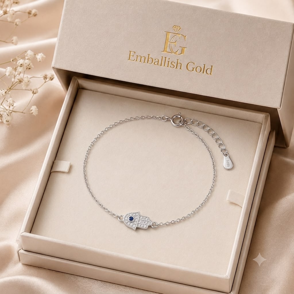 925 Silver Hamsa Eye Bracelet