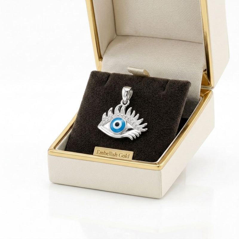 925 Silver Evil Eye Brow Pendant - 925 Silver Pendant - Embellish Gold Jewelry & Diamond