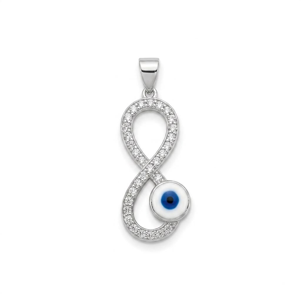 925 Silver Infinity Evil Eye Pendant