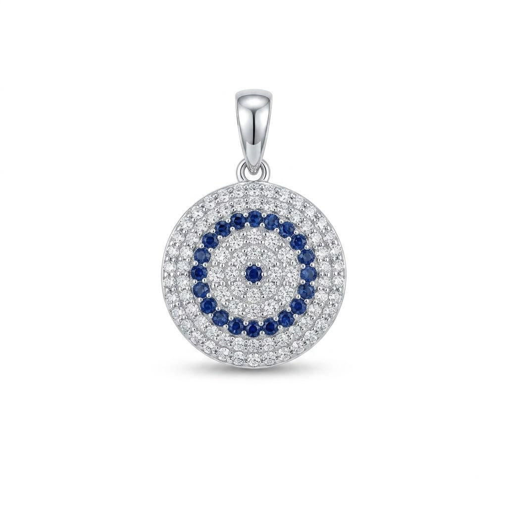 925 Silver Round Stone Pendant