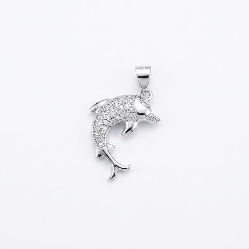 925 Silver Dolphin Stone Pendant - 925 Silver Pendant - Embellish Gold Jewelry & Diamond