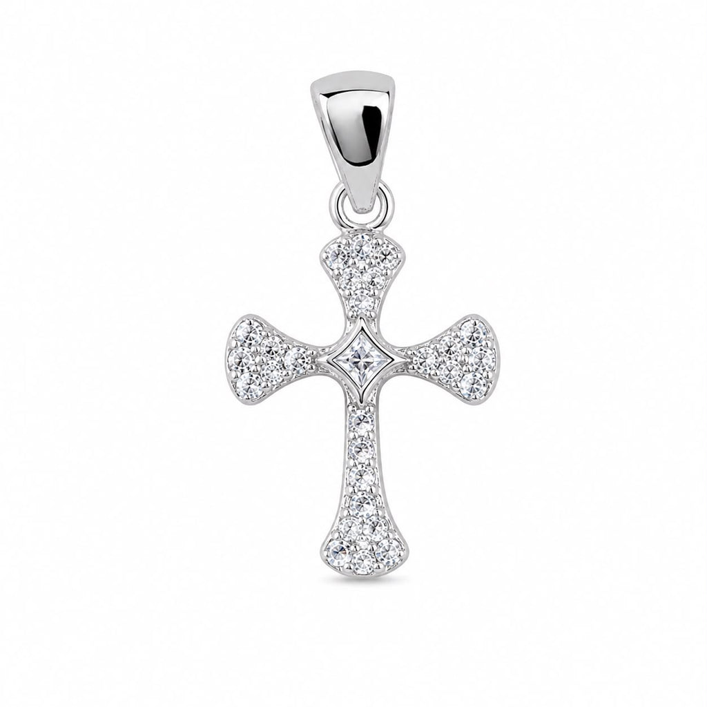 925 Silver Cross Stone Pendant