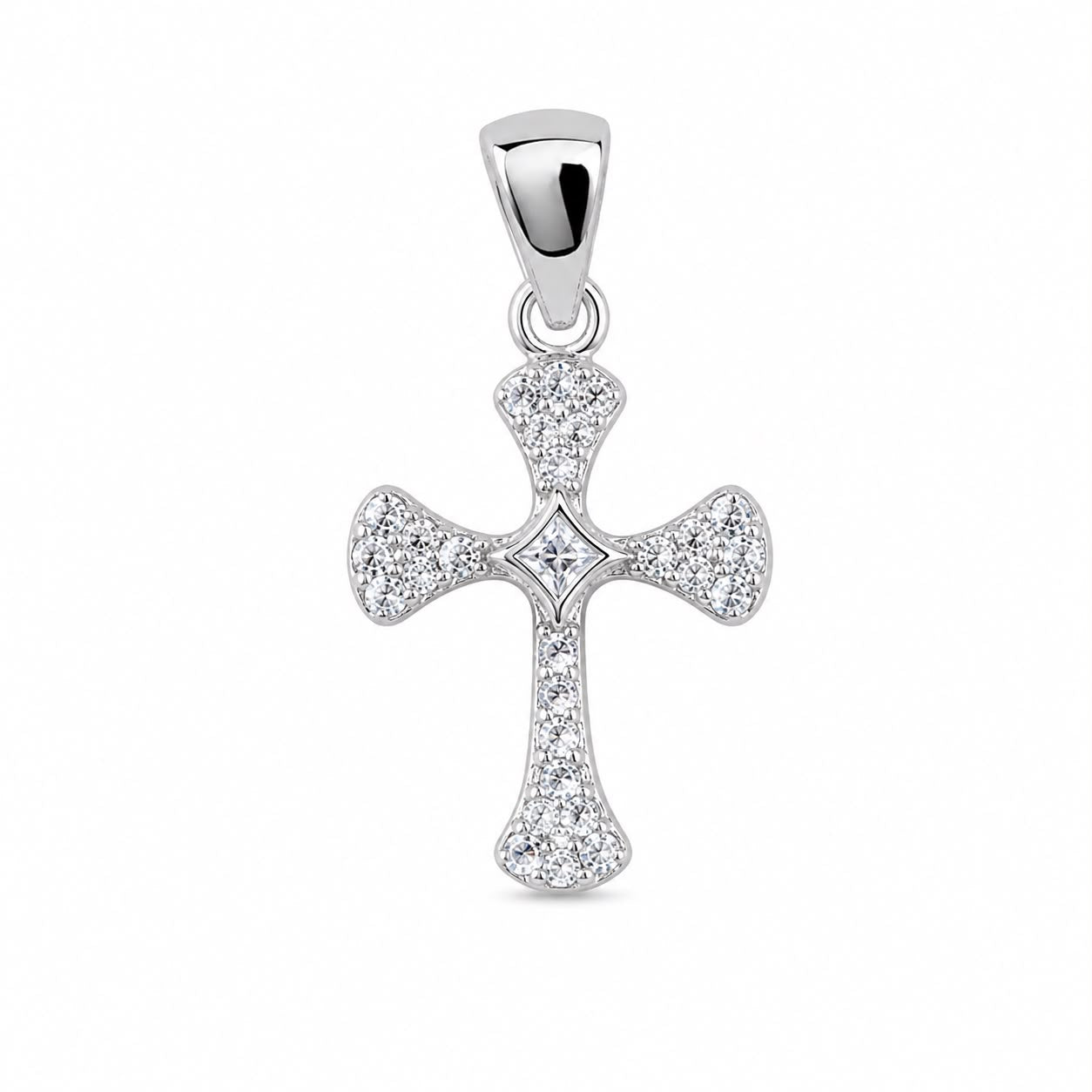 925 Silver Cross Stone Pendant