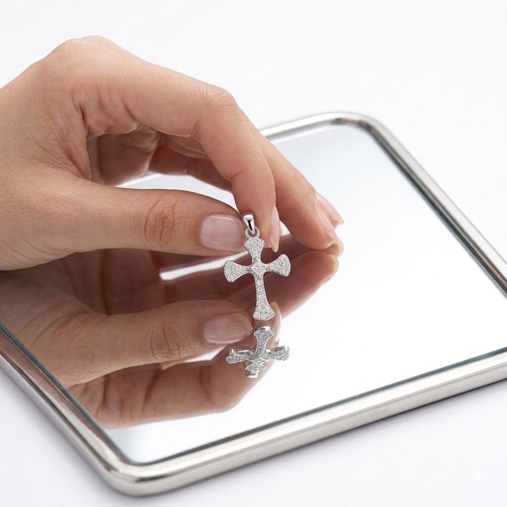 925 Silver Cross Stone Pendant