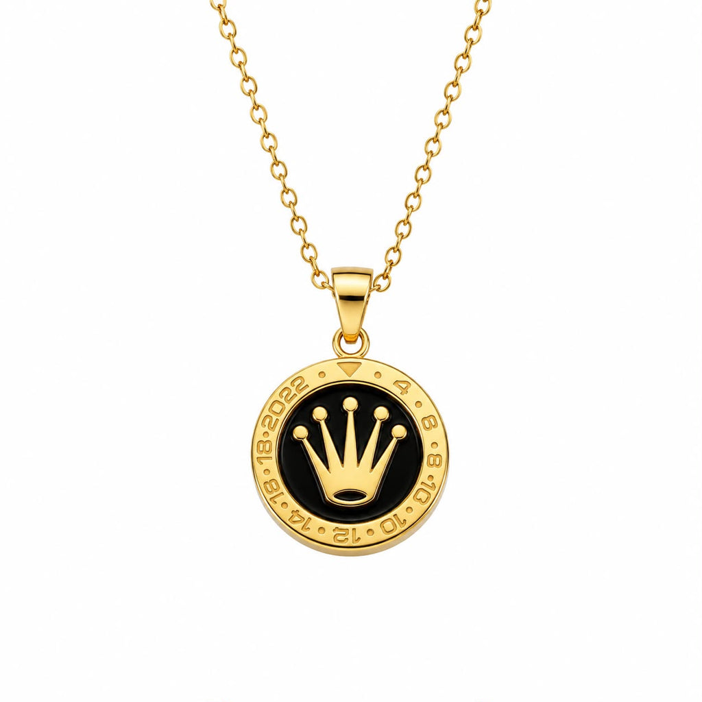 18K Real Gold Crown Inspired Necklace