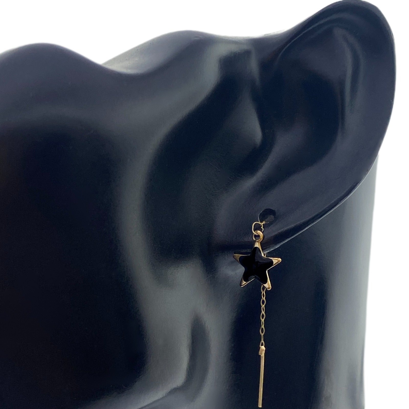 18k Black Star Tictac Earrings - Embellish Gold