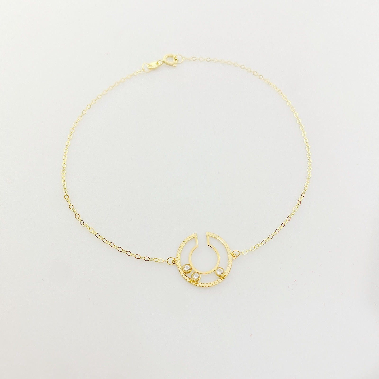 18K Real Gold 3 Stone Cut Circle Set - Embellish Gold