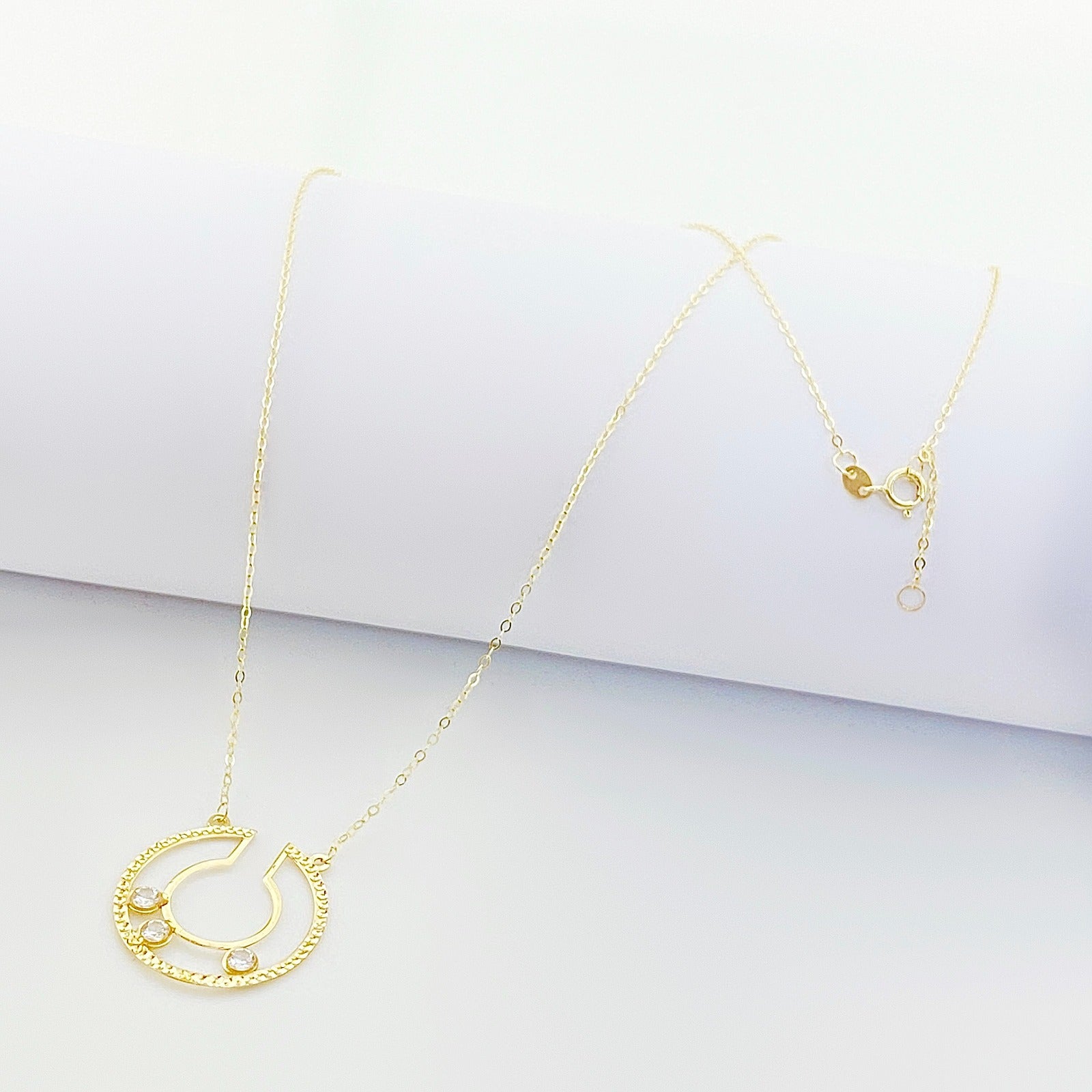 18K Real Gold 3 Stone Cut Circle Set - Embellish Gold