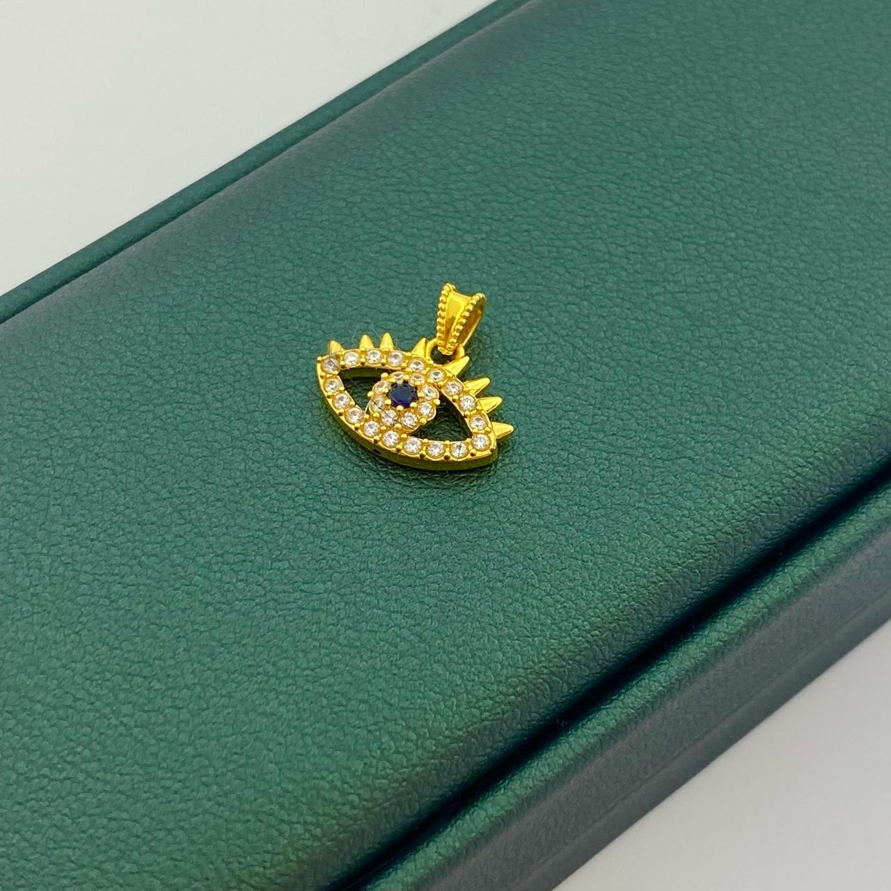 18k Zircon Evil Eye Pendant