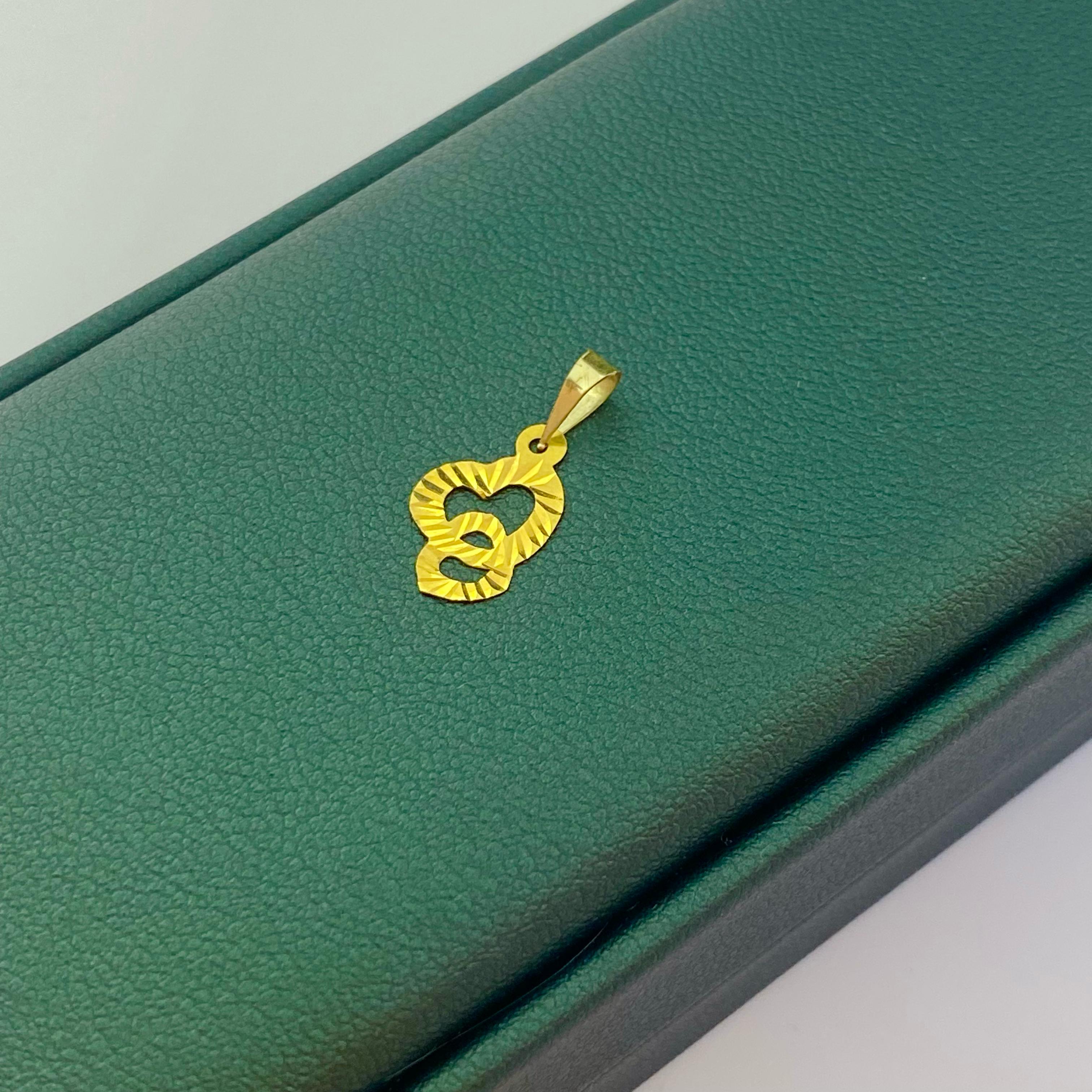 18k Two Heart Lovely Pendant