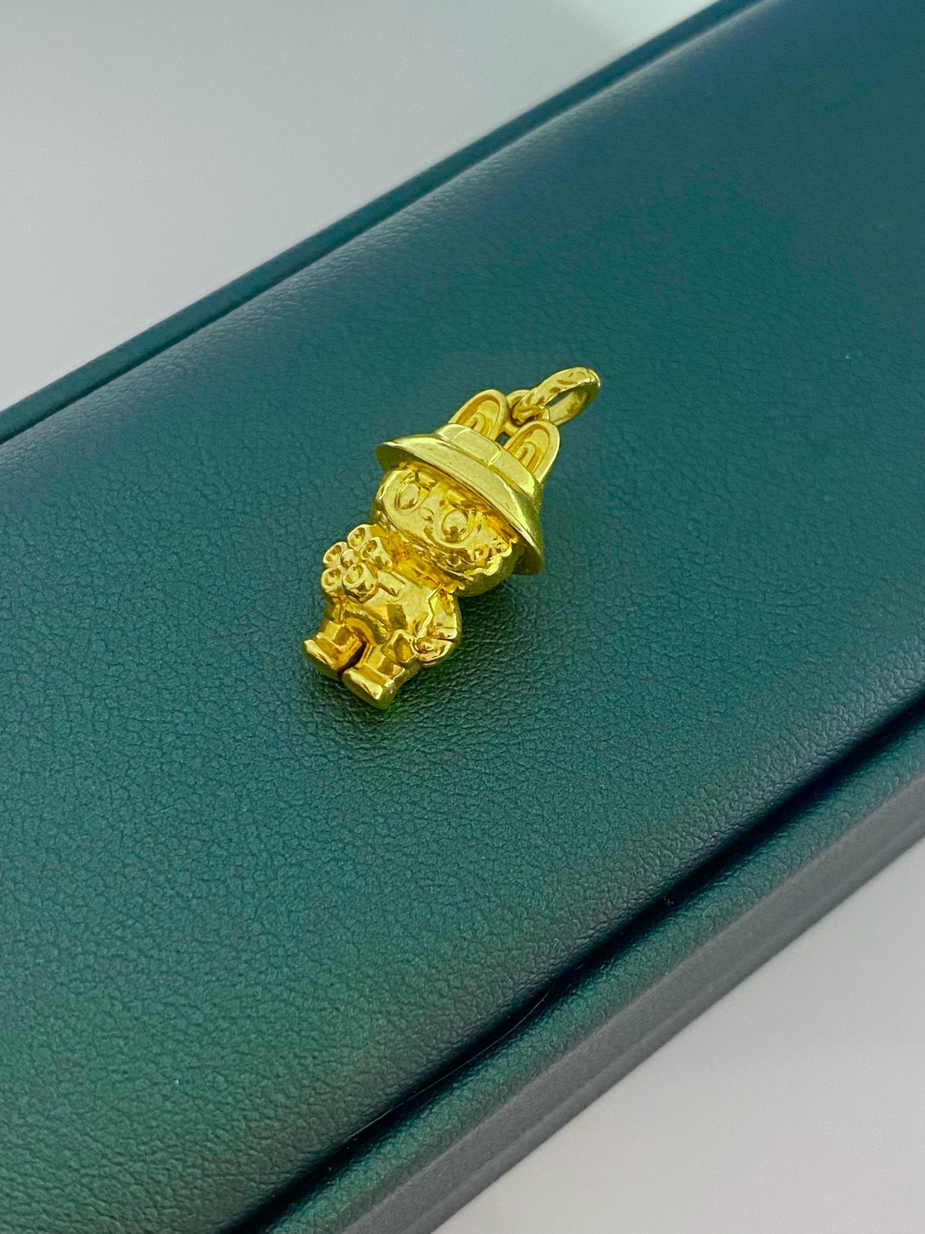 18k Gold labubu Pendant