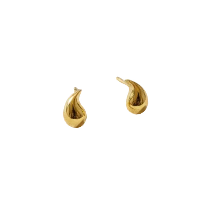 18K Real Gold Tear Drop Earrings
