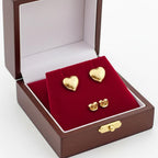 18K Real Gold Bubble Heart Earrings