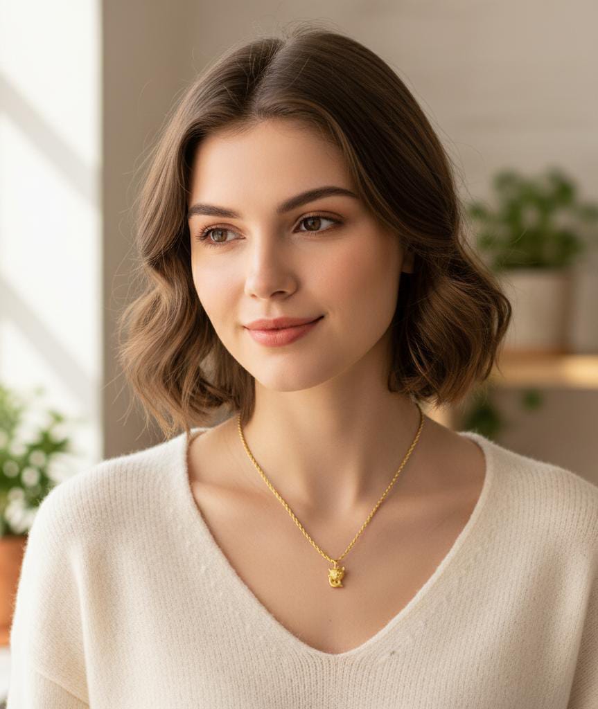 18k Gold Kitty Necklace