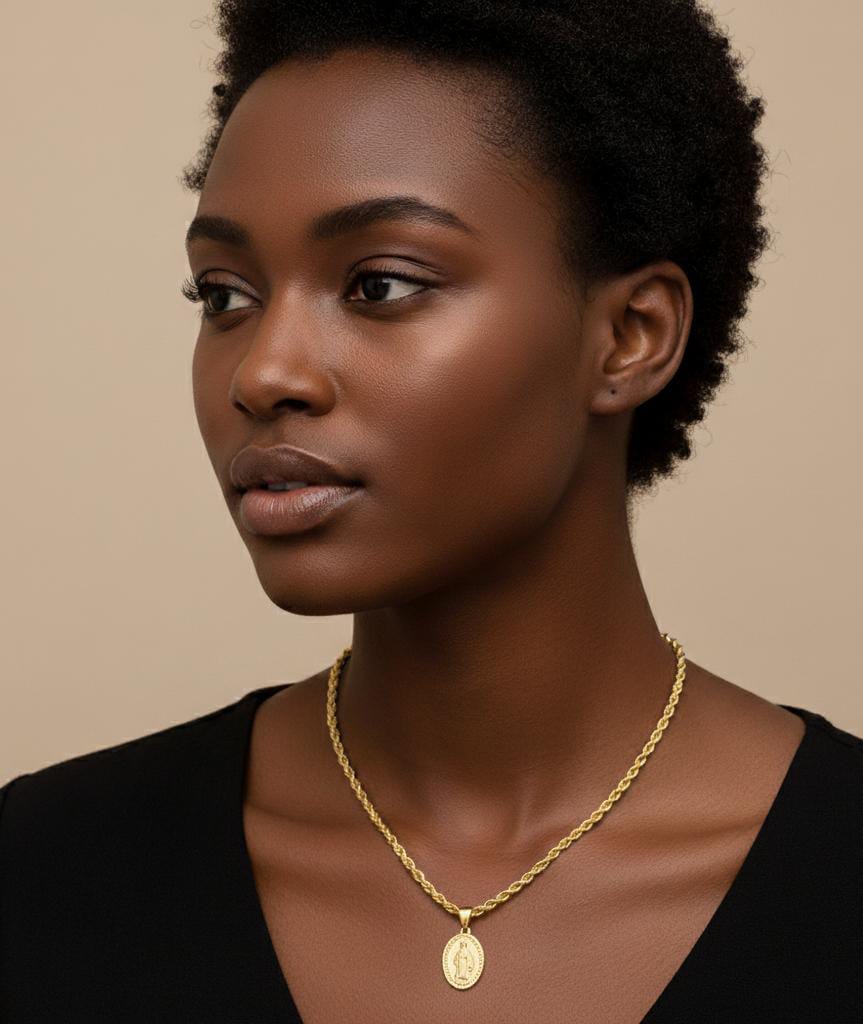 18k Gold Religious Inspired Necklace - 18k Gold Necklace - Embellish Gold