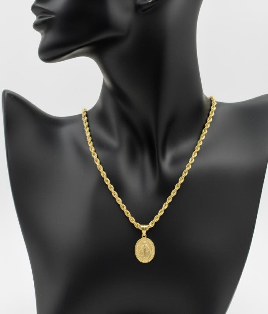 18k Gold Religious Inspired Necklace - 18k Gold Necklace - Embellish Gold