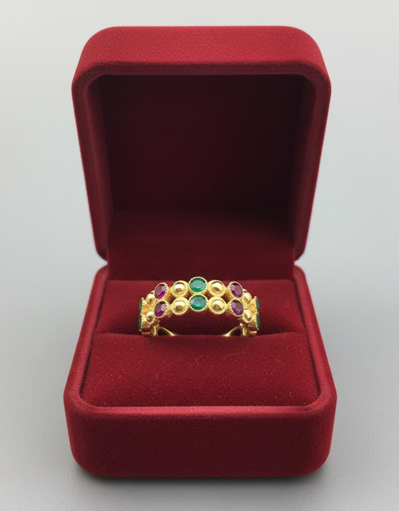 21k Gold Multi-Color Stone RIng