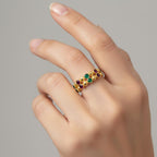 21k Gold Multi-Color Stone RIng