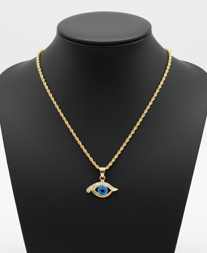 18k Gold Amulet Stone Necklace