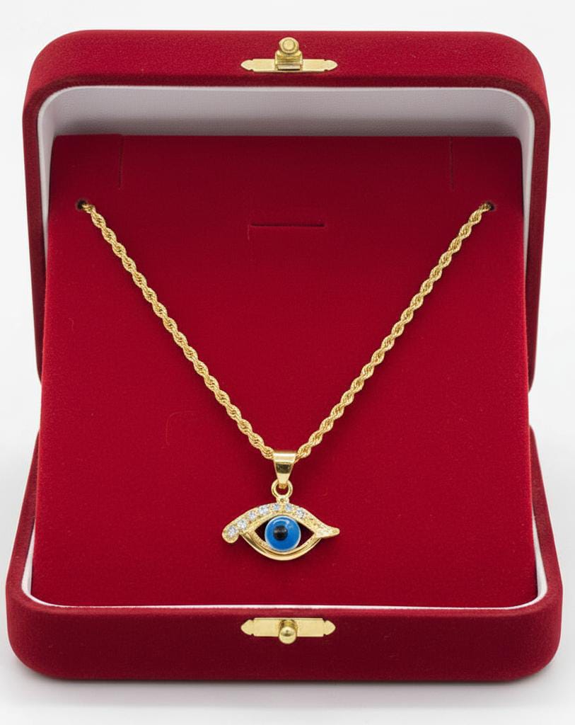 18k Gold Amulet Stone Necklace