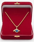 18k Gold Amulet Stone Necklace