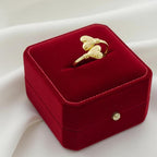 18k Gold Double Edge Heart Ring