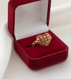 18k Gold Heart Money Ring