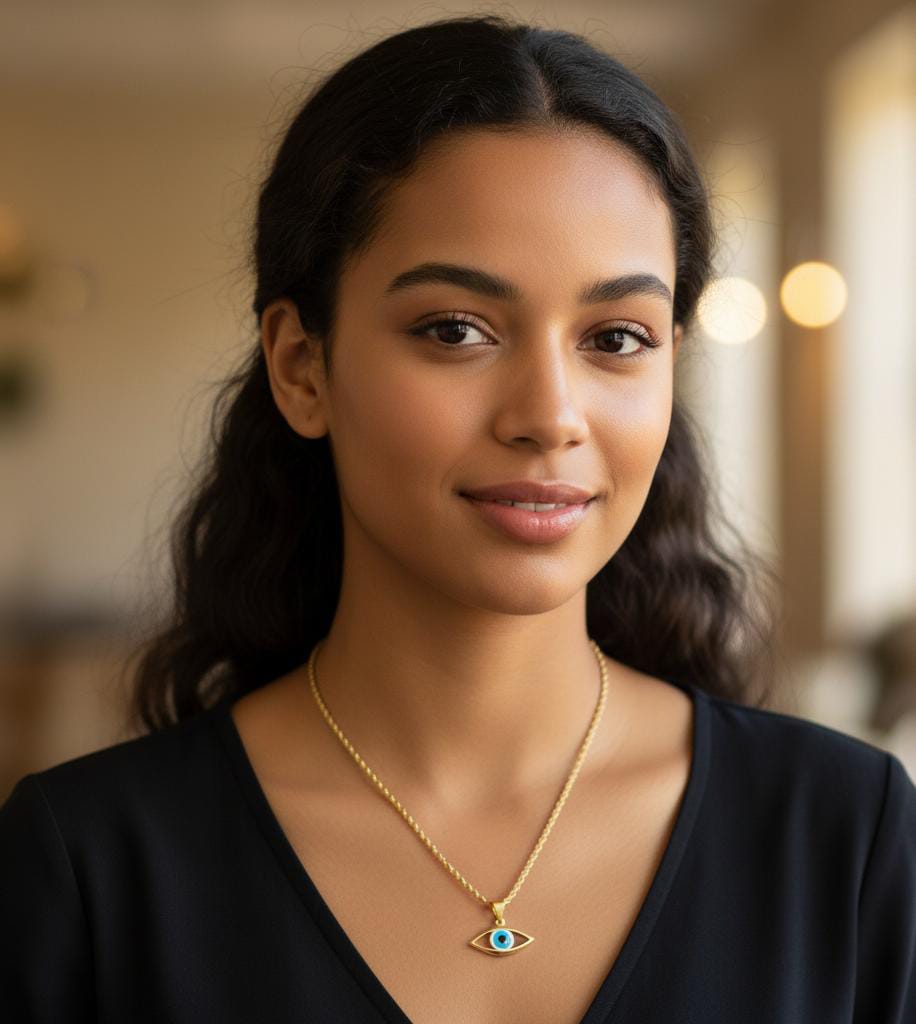 18k Gold Plain Amulet Necklace - 18k Gold Necklace - Embellish Gold