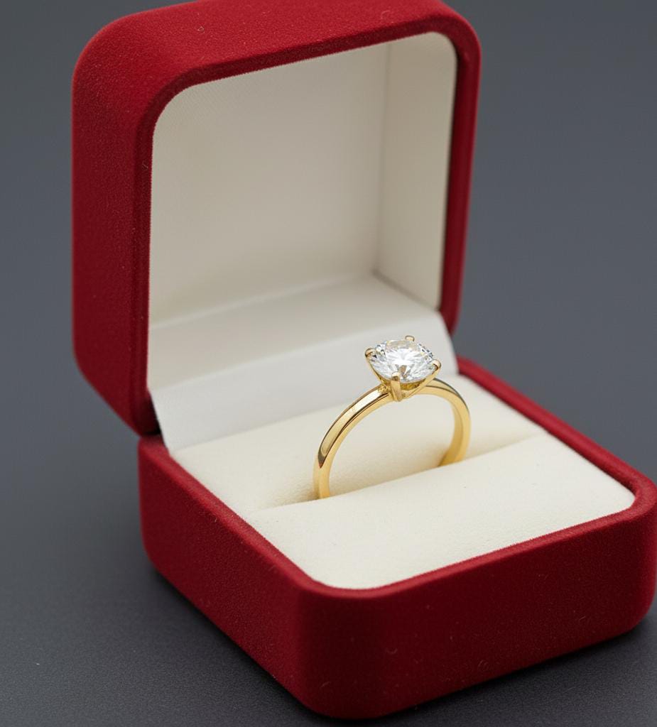 18k Gold Minimalist Stone RIng