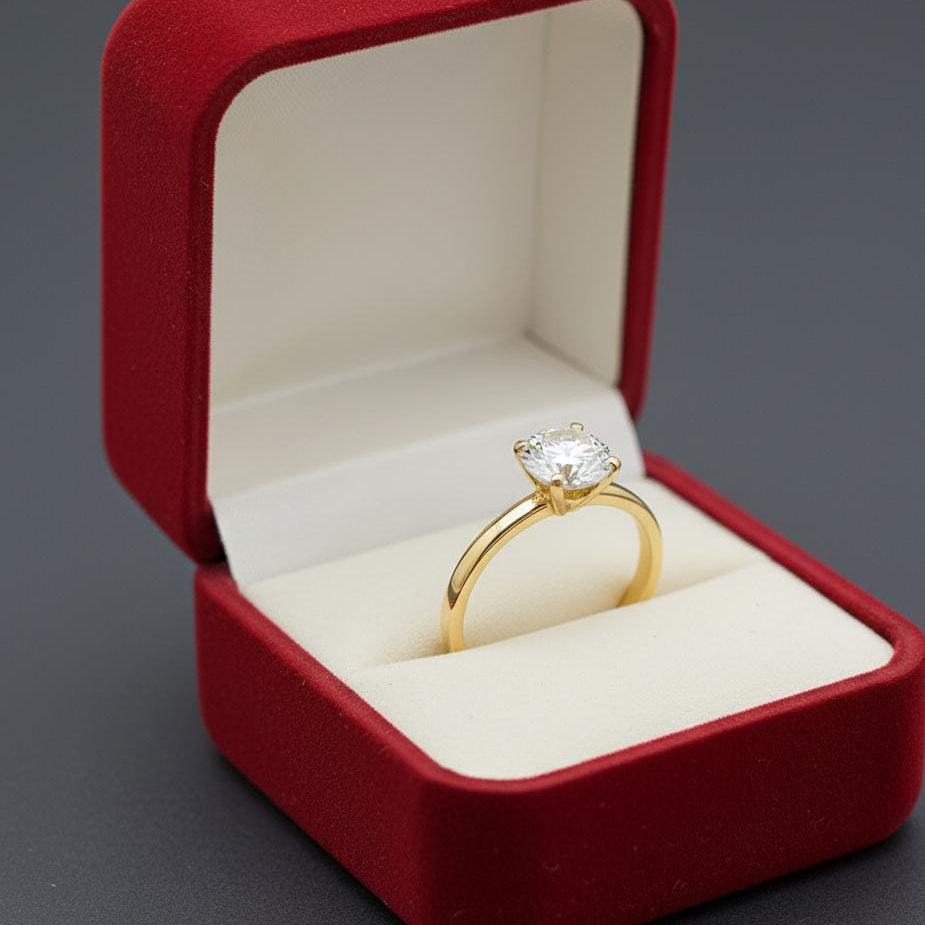18k Gold Minimalist Stone RIng