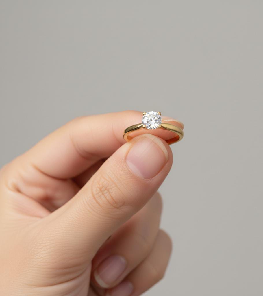 18k Gold Minimalist Stone RIng