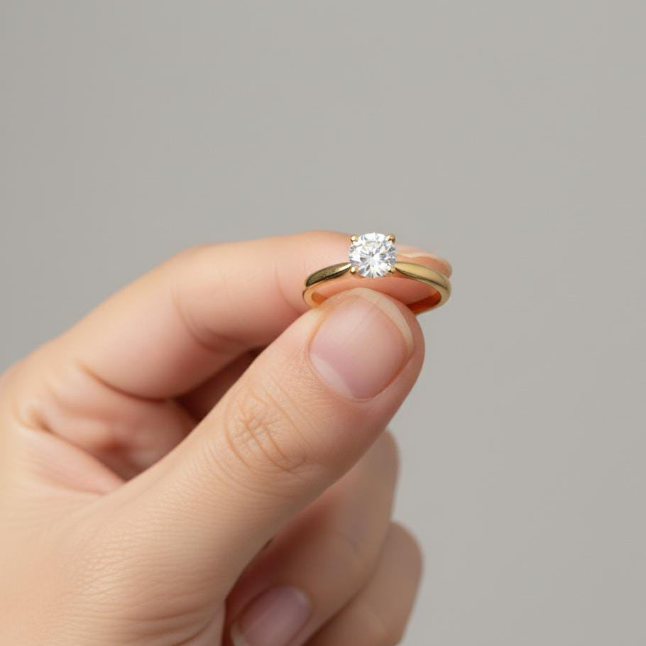 18k Gold Minimalist Stone RIng - 18k Gold Ring - Embellish Gold