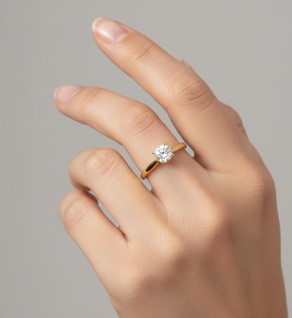 18k Gold Minimalist Stone RIng