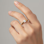 18k Gold Minimalist Stone RIng