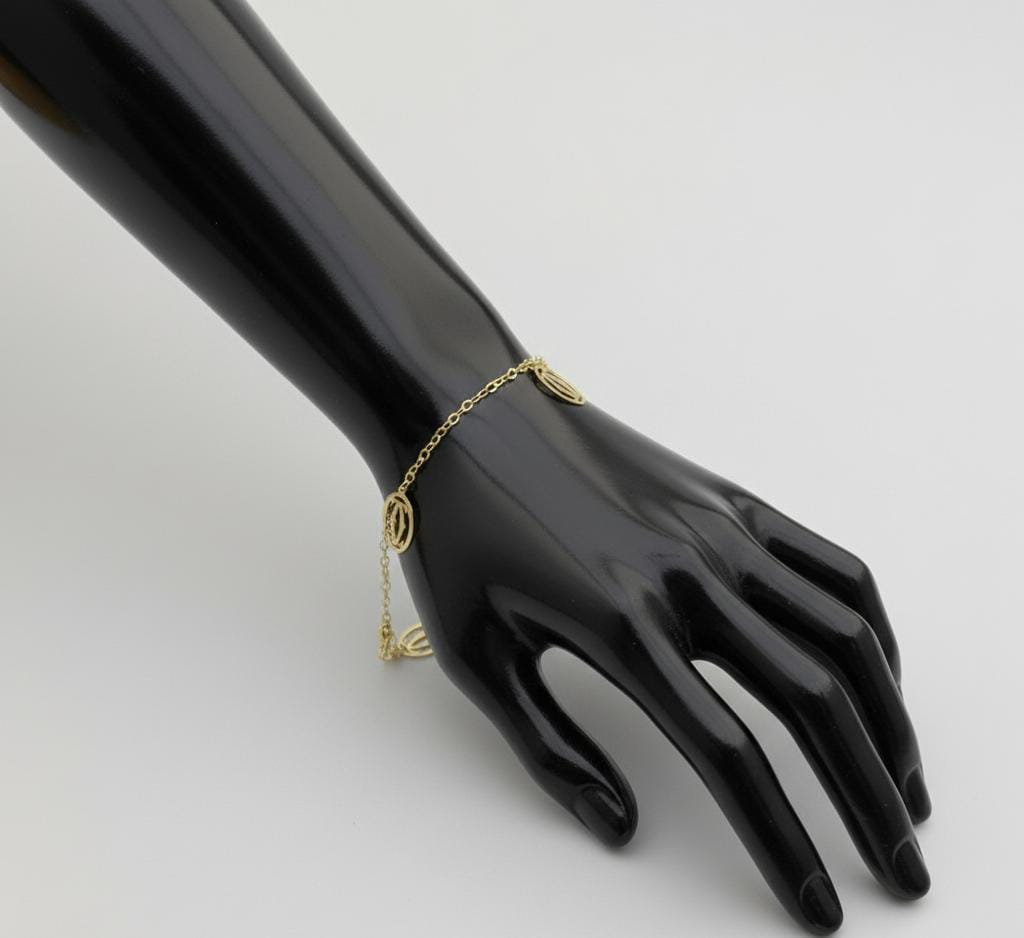 18K Real Gold Alpha 5 Pendant Bracelet