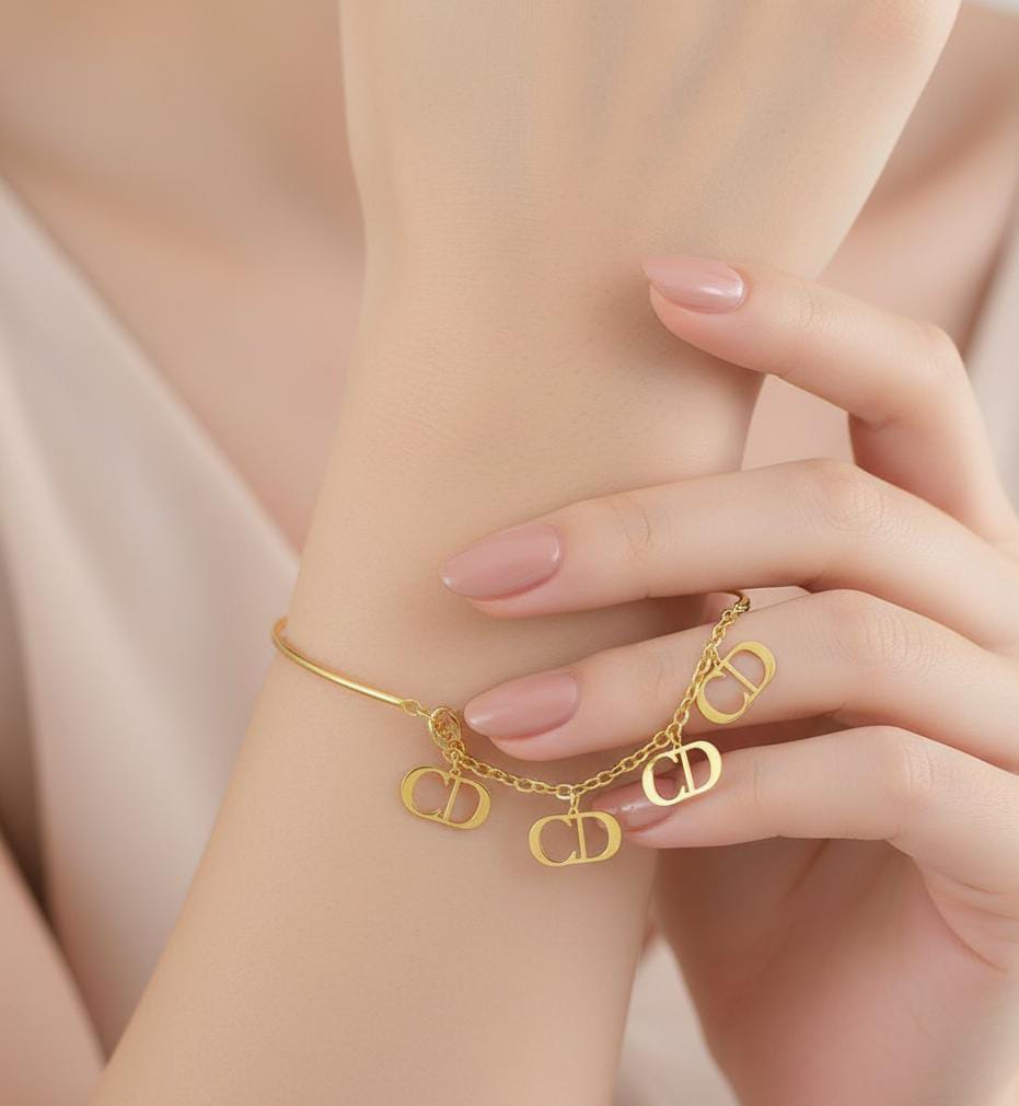 18K Real Gold Kids Cd Bracelet