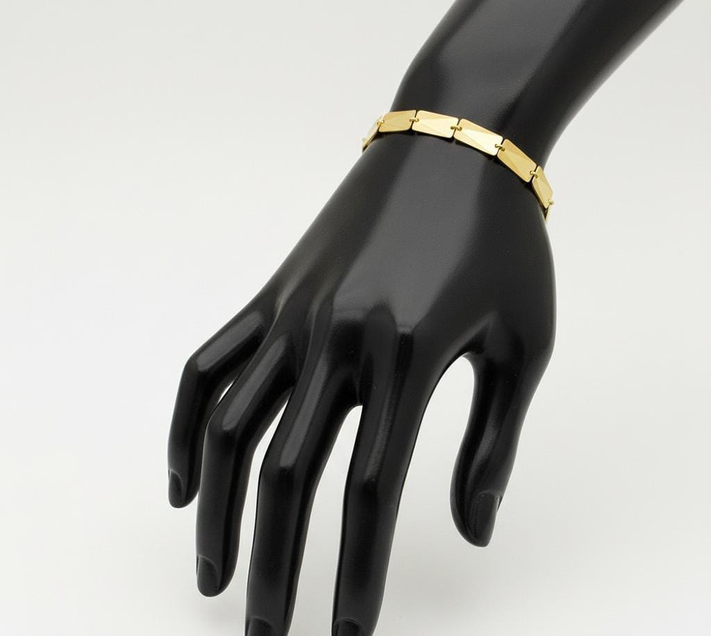 18K Real Gold Arrow Design Plates Bracelet