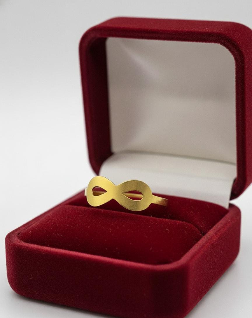 18K Real Gold Infinity Ring