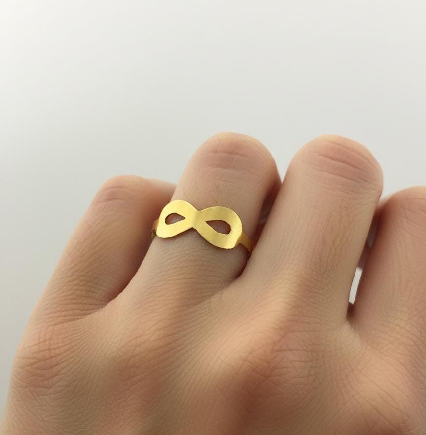 18K Real Gold Infinity Ring
