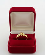 18K Real Gold Twisted Design Ring