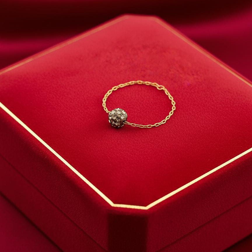 18K Real Gold Silver Swarovski Ring