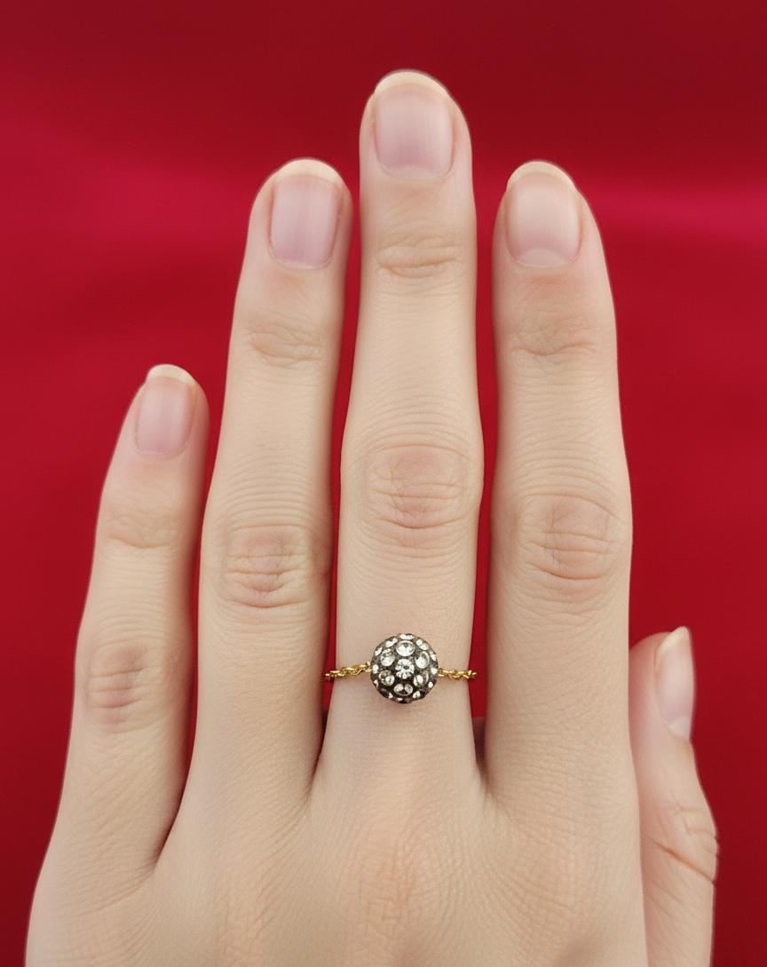 18K Real Gold Silver Swarovski Ring