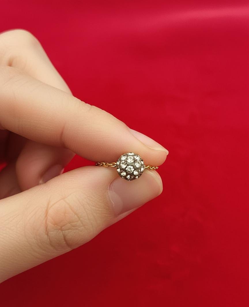 18K Real Gold Silver Swarovski Ring