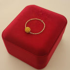 18K Real Gold Orange Swarrovski Chain Ring