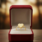 18k Gold Heart Vintage Ring